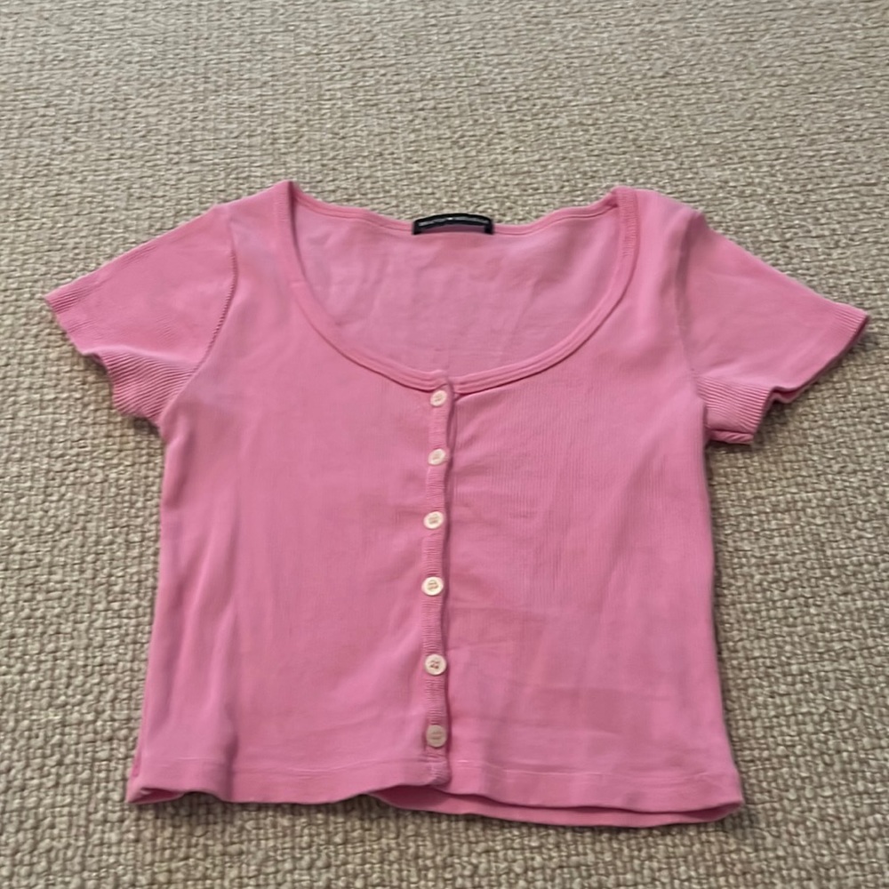 Brandy Melville button up pink shirt